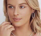 14K White Gold Miracle Set Diamond Hoop Earrings