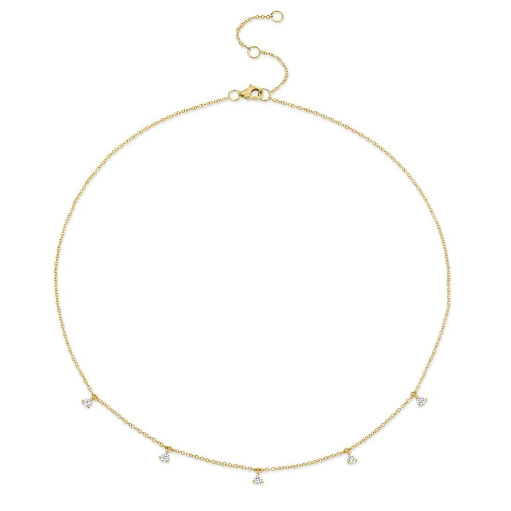 14K Gold Diamond Dangle Necklace