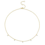 14K Gold Diamond Dangle Necklace