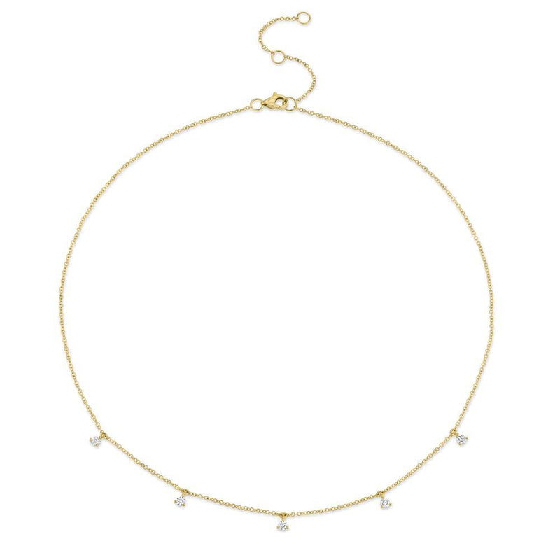 14K Gold Diamond Dangle Necklace