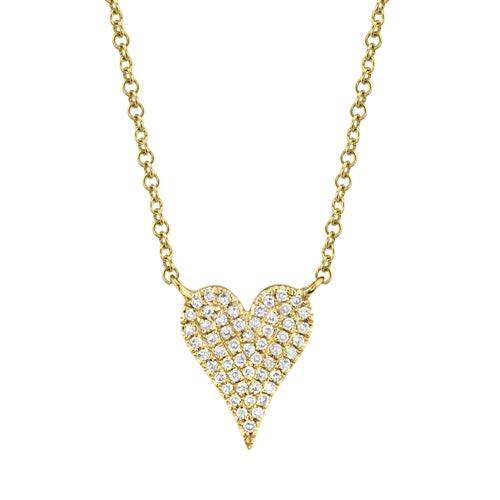 14K Gold Diamond Heart Necklace