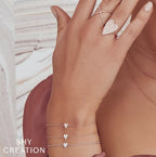 14K Gold Diamond Heart Bracelet
