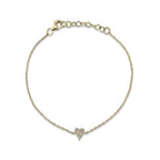 14K Gold Diamond Heart Bracelet