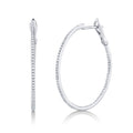 14K White Gold Diamond Hoop Earrings
