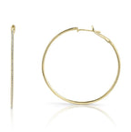 14K Yellow Gold Large Diamond Hoop Earrings
