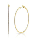14K Yellow Gold Large Diamond Hoop Earrings
