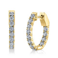 14K Gold Diamond Oval Hoop Earrings