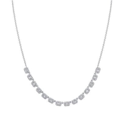 14K White Gold Diamond Necklace