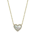 14K Gold Mother of Pearl Heart Necklace
