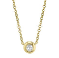 14K Gold Bezel Set Diamond Necklace
