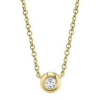 14K Gold Bezel Set Diamond Necklace