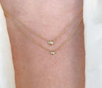 14K Gold Bezel Set Diamond Necklace