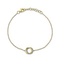 14K Gold Love Knot Circle Diamond Bracelet