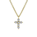 14K Gold Diamond Cross Necklace
