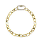 14K Yellow Gold Oval Paper Clip Link Fashion Bracelet