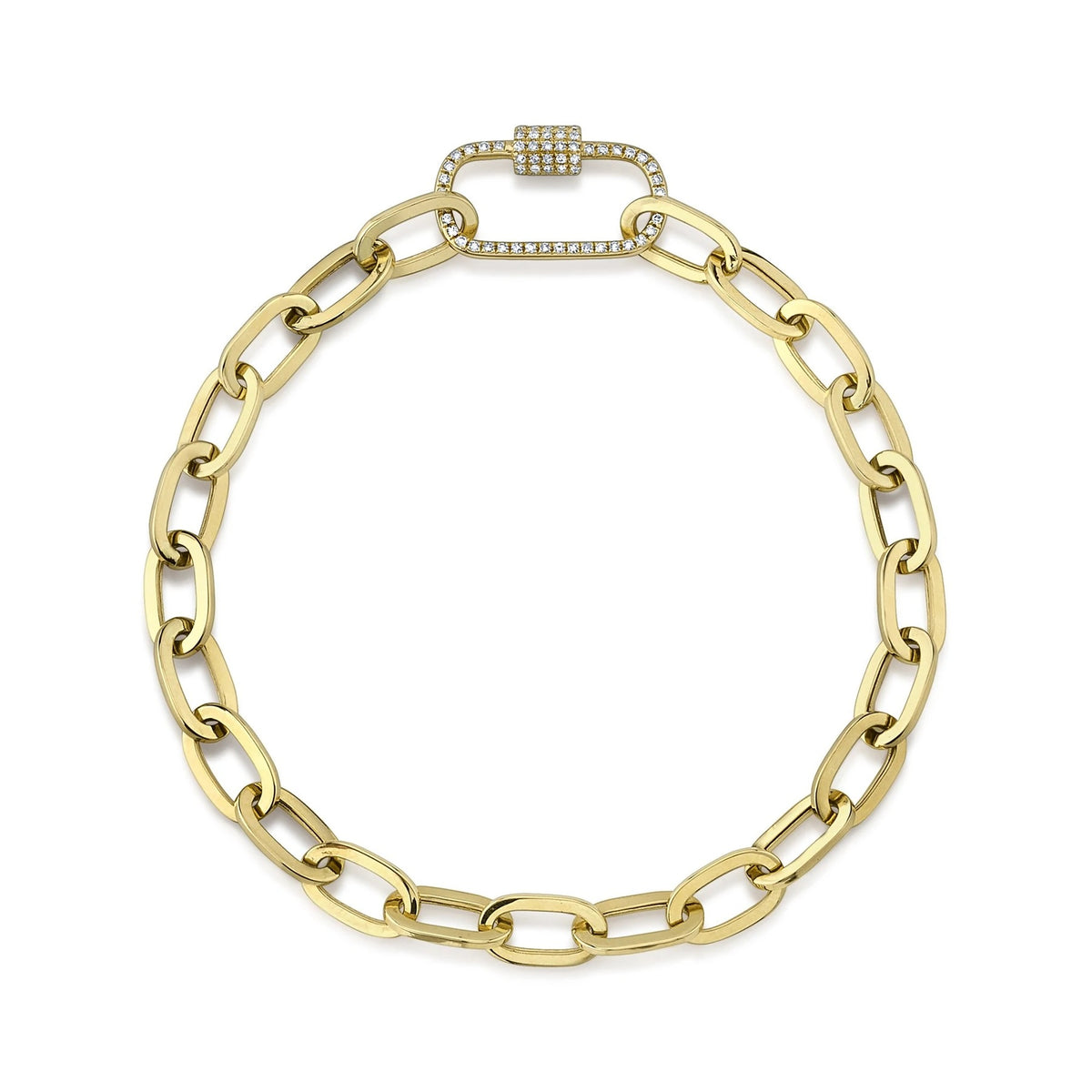 14K Yellow Gold Oval Paper Clip Link Fashion Bracelet