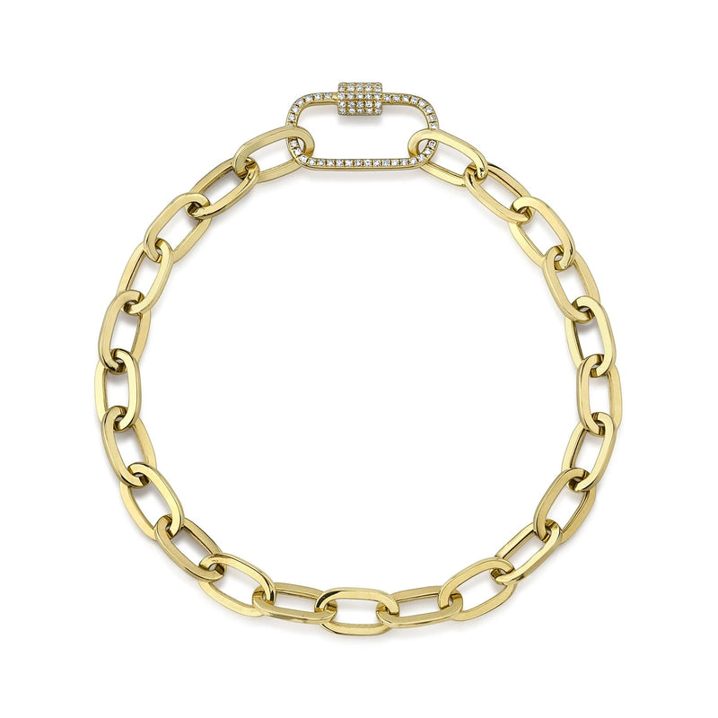 14K Yellow Gold Oval Paper Clip Link Fashion Bracelet