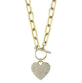 14K Gold Diamond Pave Heart Necklace