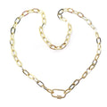 14K Gold Paper Clip Diamond Fashion Necklace