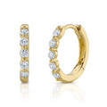 14K Yellow Gold Diamond Huggie Earrings