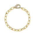 14K Yellow Gold Oval Paper Clip Link Bracelet