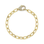 14K Yellow Gold Oval Paper Clip Link Bracelet