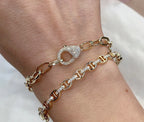 14K Yellow Gold Oval Paper Clip Link Bracelet