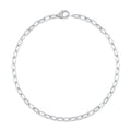 14K White Gold Paper Clip Link Necklace