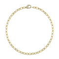 14K Yellow Gold Oval Paper Clip Link Necklace