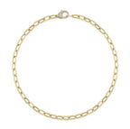 14K Yellow Gold Oval Paper Clip Link Necklace