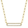 14K Yellow Gold Bar Diamond Necklace