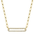 14K Yellow Gold Bar Diamond Necklace