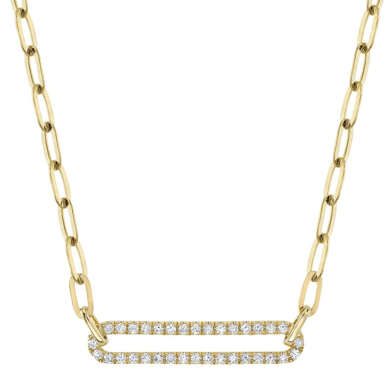 14K Yellow Gold Bar Diamond Necklace