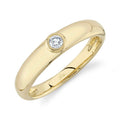 14K Yellow Gold Bezel Diamond Fashion Ring