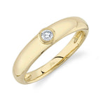 14K Yellow Gold Bezel Diamond Fashion Ring