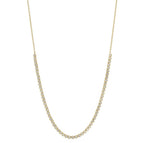 14K Gold Crown Set Diamond Tennis Necklace