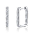 14K White Gold Diamond Hoop Earrings