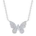 14K White Gold Diamond Butterfly Necklace