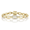 14K Yellow Gold Diamond Link Bracelet