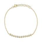 14K Yellow Gold Bezel Diamond Bracelet