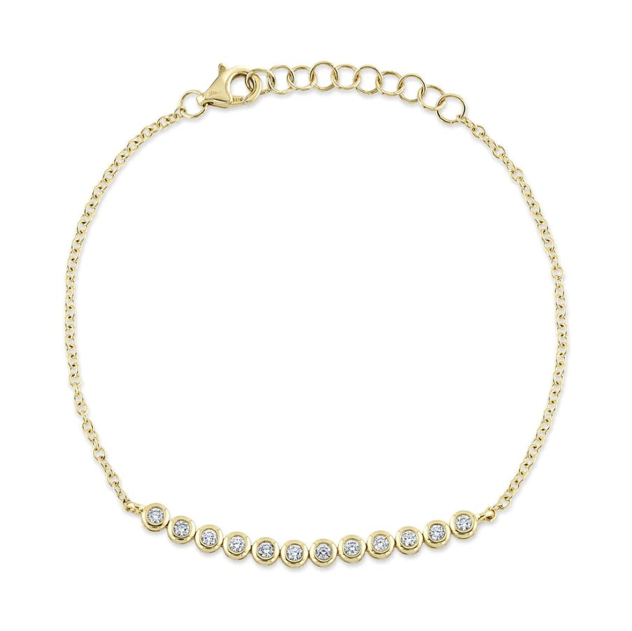 14K Yellow Gold Bezel Diamond Bracelet