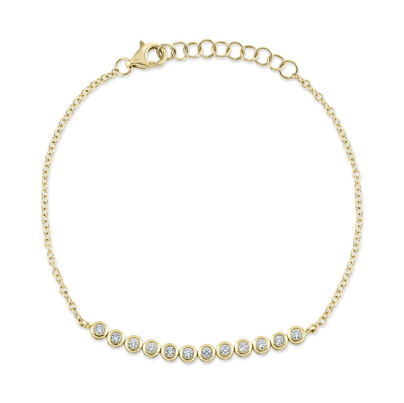 14K Yellow Gold Bezel Diamond Bracelet