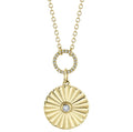 14K Yellow Gold Fluted Drop Medalllion