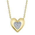 14K Gold Diamond Heart Necklace