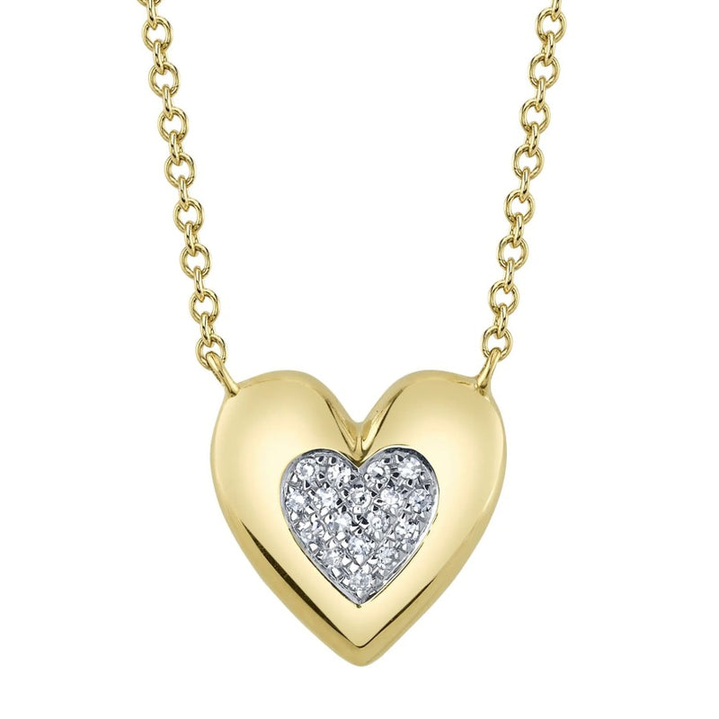 14K Gold Diamond Heart Necklace