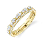 14K Yellow Gold Double Row Fashion Ring