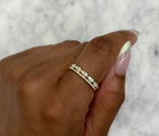 14K Yellow Gold Double Row Fashion Ring