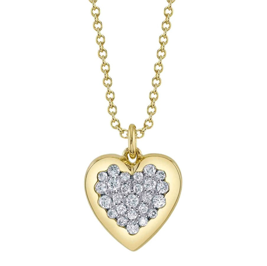 14K Gold Diamond Heart Necklace
