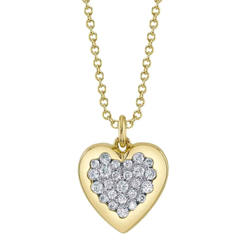 14K Gold Diamond Heart Necklace