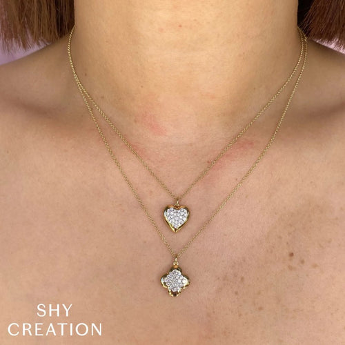 14K Gold Diamond Heart Necklace